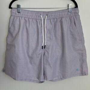 Onward Reserve Pink/Blue plaid Swim trunks size XL‎
